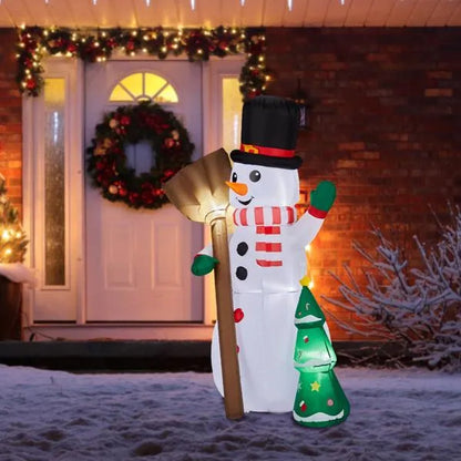 6.2FT Lighted Christmas Inflatable Decoration, Inflatable Snowman Holding Groom, Funny Blow Up Yard Decorations With Built-in LED Lights For Holiday Party Front Yard Lawn Garden Decor