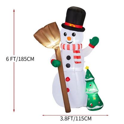 6.2FT Lighted Christmas Inflatable Decoration, Inflatable Snowman Holding Groom, Funny Blow Up Yard Decorations With Built-in LED Lights For Holiday Party Front Yard Lawn Garden Decor